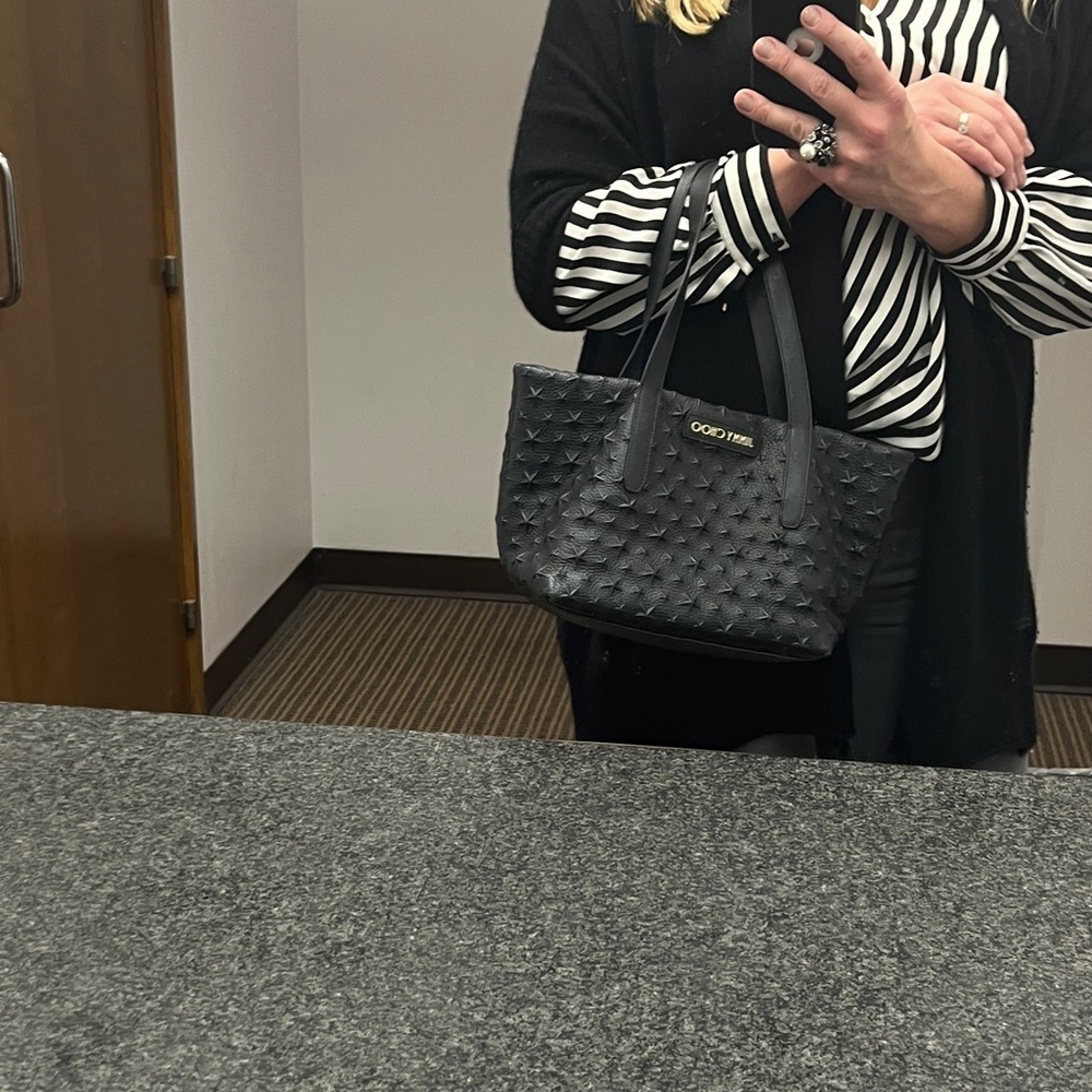 Jimmy Choo Black Star-Studded Leather Tote - Picture 6 of 16